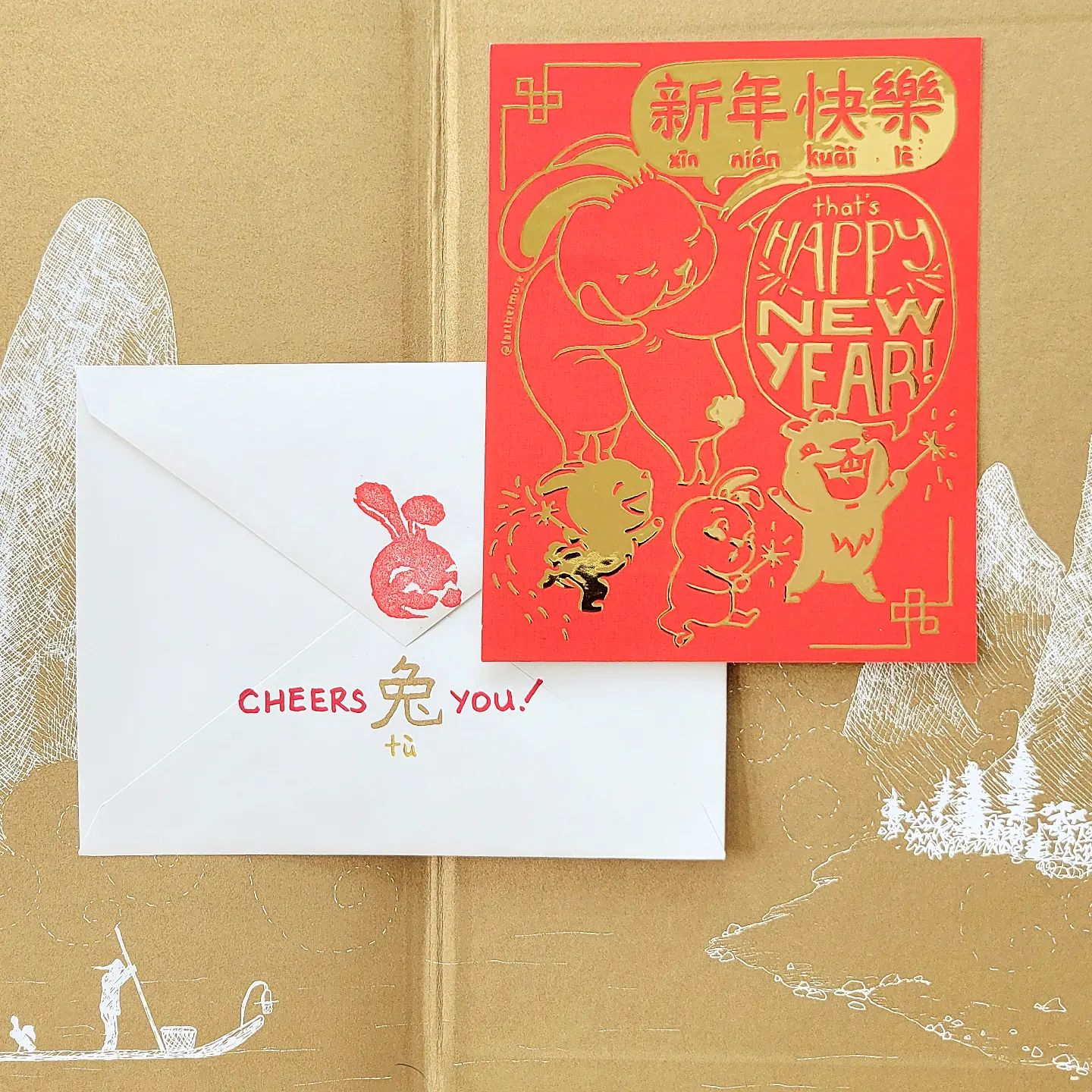 Rabbit Lunar New Yr notecard